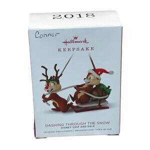Hallmark Christmas Ornament 2018 Disney Chip and Dale Dashing Through the Snow
